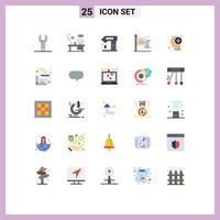 Group of 25 Modern Flat Colors Set for brain labor appliances flag mixer Editable Vector Design Elements