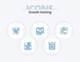 Hacking Blue Icon Pack 5 Icon Design. security. monitor. security warning. hacker. virus vector