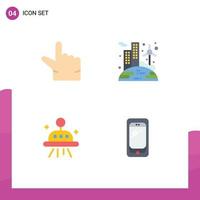 Modern Set of 4 Flat Icons and symbols such as pinch phone renewable astronomy mobile Editable Vector Design Elements