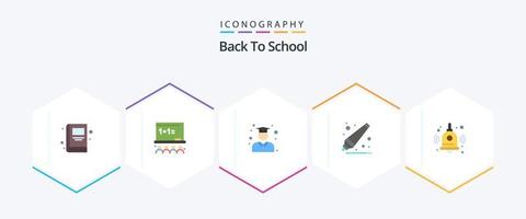 Back To School 25 Flat icon pack including . education. graduate. back to school. education vector