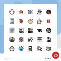 Set of 25 Modern UI Icons Symbols Signs for nature mail utube file code Editable Vector Design Elements