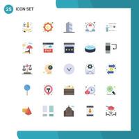 Modern Set of 25 Flat Colors and symbols such as network marketing star moon business landscape Editable Vector Design Elements