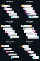 Vector 6 Infographics Pack Presentation slide template 5 Steps cycle diagrams and timelines