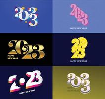 Big Set of 2023 Happy New Year logo text design 2023 number design template vector