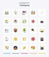 Creative Thanksgiving 25 Flat icon pack  Such As thanks day. fireworks. flag. celebrate. date vector