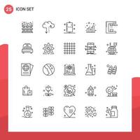 Line Pack of 25 Universal Symbols of espresso cooking fitness web chart Editable Vector Design Elements