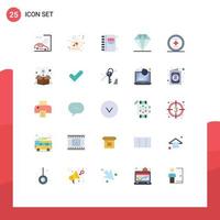 25 Thematic Vector Flat Colors and Editable Symbols of ux media bookmark element diamond Editable Vector Design Elements