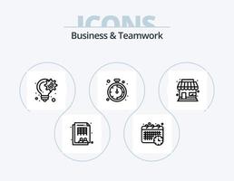 paquete de iconos de línea de negocios y trabajo en equipo 5 diseño de iconos. calendario. equipo. negocio. eficacia. oficina vector