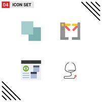 4 Thematic Vector Flat Icons and Editable Symbols of copy coding access underground development Editable Vector Design Elements