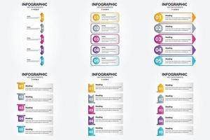 ilustración vectorial infografía conjunto de diseño plano para folleto publicitario y revista vector