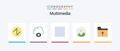 Multimedia Flat 5 Icon Pack Including . folder. multimedia. document. nature. Creative Icons Design vector