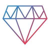 icono de degradado de línea de diamante vector