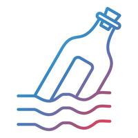 mensaje en un icono de degradado de línea de botella vector