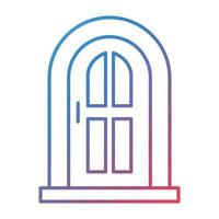 Door Line Gradient Icon vector