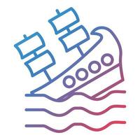 Shipwreck Line Gradient Icon vector