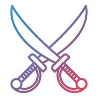 Pirate Knife Line Gradient Icon vector