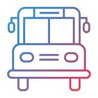 School Bus Line Gradient Icon vector