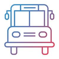 School Bus Line Gradient Icon vector