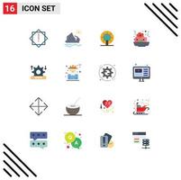 16 Creative Icons Modern Signs and Symbols of security nugget wheel meal fast Editable Pack of Creative Vector Design Elements