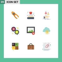 Pictogram Set of 9 Simple Flat Colors of delete question coins qa money Editable Vector Design Elements