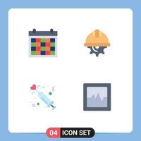 4 Universal Flat Icon Signs Symbols of colander labour contact us day heart Editable Vector Design Elements