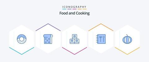 Food 25 Blue icon pack including . recipe. vector