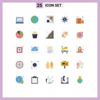 conjunto de 25 iconos modernos de la interfaz de usuario signos de símbolos para la línea de compra de datos bolsa de la compra elementos de diseño vectorial editables vector