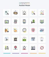 Creative Auction 25 Flat icon pack  Such As alcohol. seo. balance. search. money vector