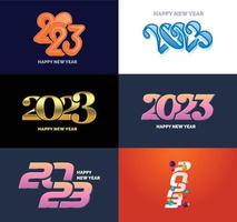 Big Set of 2023 Happy New Year logo text design 2023 number design template vector