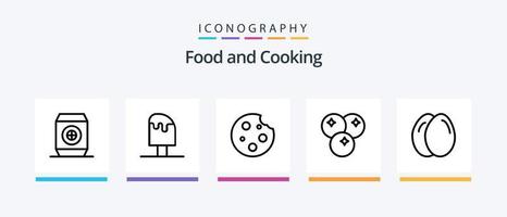 Food Line 5 Icon Pack Including meal. food. food. drink. food. Creative Icons Design vector