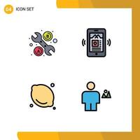 4 Creative Icons Modern Signs and Symbols of repair medical mobile food body Editable Vector Design Elements