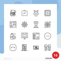 16 Creative Icons Modern Signs and Symbols of programming develop arctic data rug Editable Vector Design Elements