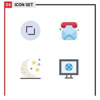 4 Universal Flat Icon Signs Symbols of arrows drink zoom phone party Editable Vector Design Elements