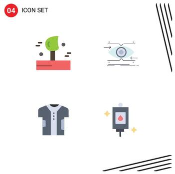 conjunto de iconos planos de interfaz móvil de 4 pictogramas de elementos de diseño vectorial editables digitales de enfoque de invierno de tela que sopla vector