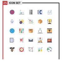 Universal Icon Symbols Group of 25 Modern Flat Colors of information contact us appliances communication side Editable Vector Design Elements