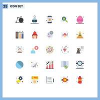 25 Flat Color concept for Websites Mobile and Apps egg sweet alert lolly candy Editable Vector Design Elements