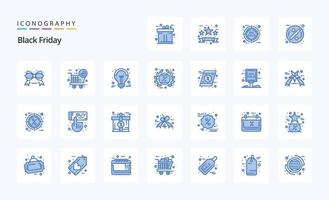 25 Black Friday Blue icon pack vector