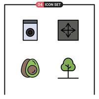 Filledline Flat Color Pack of 4 Universal Symbols of appliances eggs angular browser easter Editable Vector Design Elements