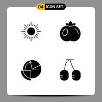 Universal Icon Symbols Group of Modern Solid Glyphs of sun diagram food analysis cherry Editable Vector Design Elements