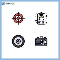 Stock Vector Icon Pack of 4 Line Signs and Symbols for business mobile target plan target Editable Vector Design Elements