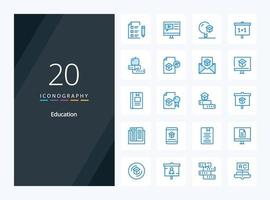 20 Education Blue Color icon for presentation vector