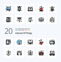 20 Internet Of Things Line Filled Color icon Pack like wifi lock computer iot wifi vector