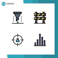 4 Creative Icons Modern Signs and Symbols of chemical analysis under construction filter boundary human Editable Vector Design Elements