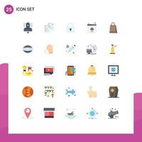 User Interface Pack of 25 Basic Flat Colors of hack browser copy login security Editable Vector Design Elements