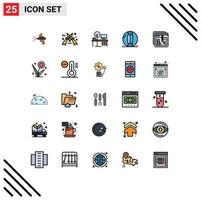25 iconos creativos, signos y símbolos modernos del navegador, escritorio marino, bola de plástico, elementos de diseño vectorial editables vector