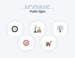 Public Signs Flat Icon Pack 5 Icon Design. billboard. ad. signs. town. night vector