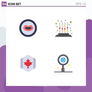 4 Universal Flat Icons Set for Web and Mobile Applications anatomy canada kids toddler maple Editable Vector Design Elements