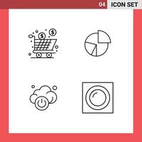 Pictogram Set of 4 Simple Filledline Flat Colors of box graph product business statistics Editable Vector Design Elements