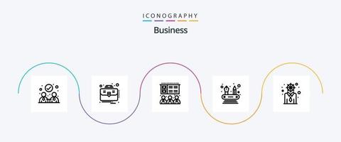 Business Line 5 Icon Pack Including . modern. presentation. development. networking vector