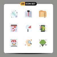 9 Universal Flat Colors Set for Web and Mobile Applications service find document romance heart Editable Vector Design Elements